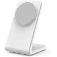 Mtp Products M2A 2-i-1 Magnetiskt vertikalt laddningsställ för iPhone och AirPods - Vit