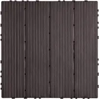 Vevor Sammankopplande Däckplattor, 54-pack, 30x30 cm, 54 kvm, Plast Vattentät Utomhusgolv, Allvädersanvändning, Terrassgolv, Däckbeläggningsplattor för Veranda, Pool, Balkong, Bakgård, Mörkbrun