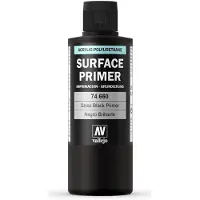 Vallejo 74.660, Primer grundfärg, Metall, Polyvinylklorid (PVC), Trä, Färdigblandad, Svart, Glans, 200 l