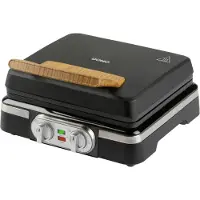 Domo WAFFELEISEN - INKY BLACK Våffeljärn Kontrolljus, Non-stick-beläggning, steglös temperaturregulator, Timerfunktion Svart