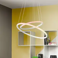 LUCE Design Pendellampa Axis, Vitt / opal, Vardagsrum / matsal, Metall, Modern