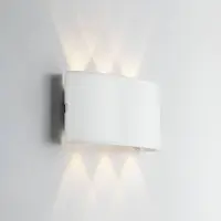 In.tec® LED utomhus vägglampa Betle, Vitt / opal, Aluminium / grå / zink, Modern, LED-vägglampa utomhus