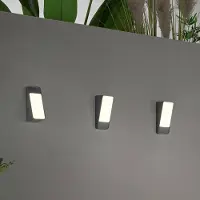 In.tec® LED utomhus vägglampa Coupe, Svart, Aluminium / grå / zink, Modern, LED-vägglampa utomhus