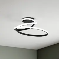 LUCE Design LED taklampa Coaster, Svart, Vardagsrum / matsal, Aluminium / grå / zink, Modern, LED-taklampa