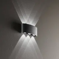 In.tec® LED utomhus vägglampa Betle, Svart, Aluminium / grå / zink, Modern, LED-vägglampa utomhus