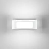 In.tec® LED utomhus vägglampa Desert, Vitt / opal, Aluminium / grå / zink, Modern, LED-vägglampa utomhus