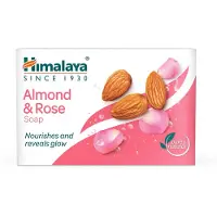 Himalaya Herbals Mandel & Ros Fuktgivande Tvål För Mjuk & Föryngrad Hud, 75g, Mild Daglig Kroppsrengöringstvål pink