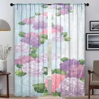 Household supplies MH Blommor Heminredning Gardiner 2 Delar Gardiner för Vardagsrum Gardinavdelare Rullgardiner Tyll för Sovrum Halloween Dekoration W50xH70cmx2pcs-CL
