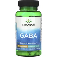 Swanson Health Gaba, Maximal styrka, 750 mg, 60 vegetabiliska kapslar