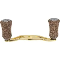 Fishine Fiskerulle Handtag Träknopp Kolfiberram med Beslag Reservdelar (Guld)