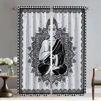 Household supplies MH Köksgardiner för vardagsrum Gardin för rum 2 paneler Buddhism Nyanser Halloween Dekoration Heminredning Gardiner Avskärmning W50xH70cmx2pcs-CL