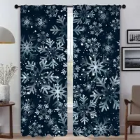 Household supplies MH Tecknad Snöflinga Rumsavdelare Moderna Vardagsrumsgardiner 2 Delar Fönstergardin Rullgardiner Halloween Dekoration Persienner Kök Barn W60xH90cmx2pcs-CL