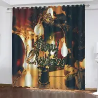 Household supplies MH Julmönstrade Gardiner 100% Polyester Gardiner För Vardagsrum Sovrum Mörkläggningsgardiner Perforerade Kökstillbehör Damm 100x140cm&Grommet Top