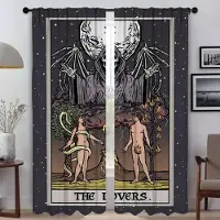 Household supplies MH Fönstergardin för Rum 2 Paneler Skräck Tarot Nyanser Gardiner Barnrum Tyg för Sovrum Halloween Dekoration Avdelare Vardagsrum W50xH70cmx2pcs-CL