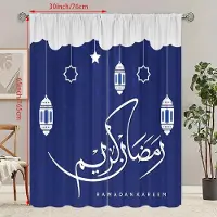 Household supplies MH 2 ST Ramadan lyckobringande (Lykta) bön Ramadan blå tryckt gardin polyestermaterial lämplig för sovrum vardagsrum, 30Wx65L(76x165CM)x2