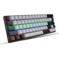 HxSJ V800 Trådbundet Mekaniskt Tangentbord 68 Tangenter RGB Speltangentbord med Löstagbar Typ-C-kabel ABS Red switch grå