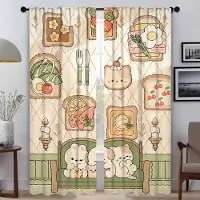 Household supplies MH Mörkläggningsgardin för Rum 2 Paneler Djur Skog Anti-mygga Gardiner Persienner Tyg för Sovrum Partition Persienner Vardagsrum Kök W60xH90cmx2pcs-CL