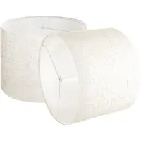 Vevor Trumlampskärmar 2-set, 33 cm topp x 33 cm botten x 25 cm hög, mellanstor trumlampskärm i linne, reservlampskärm för bordslampor, golvlampor, pendellampor, enkel montering krävs (ljus linne)