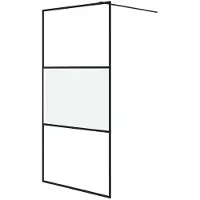 vidaXL Duschvägg svart 100x195 cm halvfrostat ESG-glas