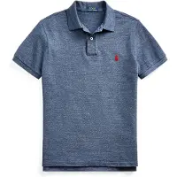 Ralph Lauren för män. 710548797012 Pikétröja med smal passform marinblå (L), Casual, Bomull, Kort ärm, Marino