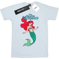 Disney Girls The Little Mermaid Line Ariel Cotton T-Shirt (White)