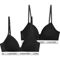 Calvin Klein 2 Pack Girls Triangle Bras Icon Cotton Stretch