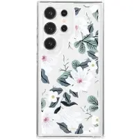 Mtp Products Samsung Galaxy S23 Ultra Fashion TPU-skal - Vita blommor