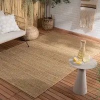 FRAAI Jute utomhusmatta | Daisy Lines flerfärgad hos Volero | 80x150 cm | Polypropen | Enfärgad | Rektangulär | Plattvävd