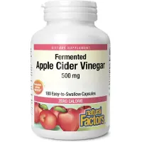 Natural Factors , Fermenterad Äppelcider Vinäger, 500 mg, 180 Lätta Att Svälja Capsulor