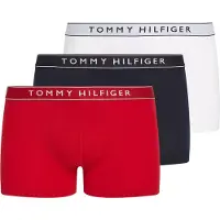 Tommy Hilfiger 3 Pack Essential Repeat Logo Waistband Trunks