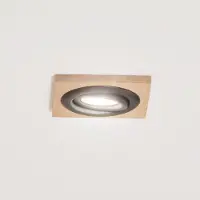 Lamkur Takinbyggnadslampa Tobby, 10 x cm, ek, GU10 Tobby , dimbar, Ljust trä, Vardagsrum / matsal, Trä, Skandinavisk, Infällda spotlight