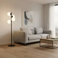 Opviq Golvlampa Faze , Svart, Vardagsrum / matsal, Metall, Golvlampa