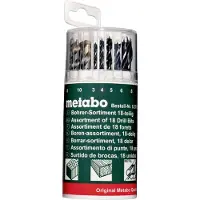 Metabo 627190000 18 delar Universalborr sortiment Metall, Sten, Betong, Murverk, Tegel, Trä 3 mm, 4 mm, 5 mm, 6 mm, 8 mm, 10 mm