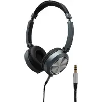 Monacor MD-460 Over Ear hörlurar Sladd Svart, Silver Vändbara kåpor, Hopfällbara