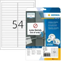 Herma 10015, Vit, Rundad rektangel, Lösa, papper, Matt, Laser/bläckstråleskrivare