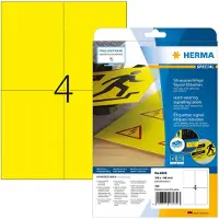 Herma 8032 Folieetiketter 105 x 148 mm Polyesterfilm Gul 100 st Extra starkt Laser, Laser, färg, Kopiator, Färgkopiator