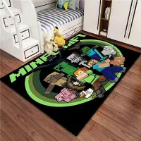 Textilien 3D-tryck M-M1necraft Matta för Vardagsrum Sovrum Hall Löpare Halkfri Mjuk Områdesmatta Soffa Dörrmatta Heminredningsmatta Gåva 100*120cm