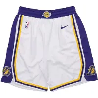 Nike NBA Association Edition Swingman Lakers Andningsbara Basketshorts Herr Underdelar Vit AJ5616-100 XXL