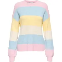 ONLY Tröja 'ONLAtia' ljusbeige / ljusblå / pastellgul / rosa