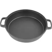 GoolRC Gjutjärnsgryta Dubbelögla Handtag 25cm Obelagd Holländsk Ugn Platt Botten för Soppa Gryta L