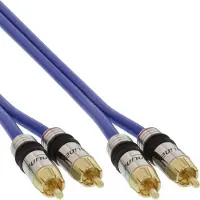 InLine 89750P, Hanstik, 2 x RCA, Hanstik, 0,5 m, Blå