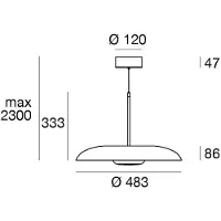 LINEA LIGHT Pendellampa Basin_P, dimbar, Vitt / opal, Vardagsrum / matsal, Aluminium / grå / zink, Modern