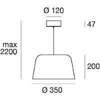 LINEA LIGHT Pendellampa Delfi_P, dimbar, Vitt / opal, Vardagsrum / matsal, Aluminium / grå / zink, Modern