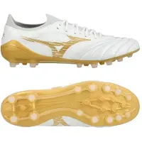 Mizuno Morelia Neo IV Beta Elite AG Bright Gold - Vit/Guld/Grå - Konstgräs (AG), storlek 40