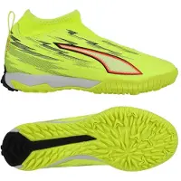 Puma Ultra 6 Match Mid Laceless + TT Unleashed - Gul/Svart/Röd/Gul Barn - Turf (TF), storlek 38