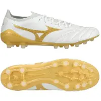 Mizuno Morelia Neo IV Beta Made in Japan AG Bright Gold - Vit/Guld/Grå - Konstgräs (AG), storlek 39