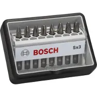 Bosch Robust Line 2607002558 Bit-Set 8 delar Stjärnspår Phillips, Stjärnspår Pozidriv