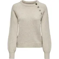 ONLY Tröjor ONLEMMA LS BUTTON ONECK KNT kvinnor - Beige - EU S