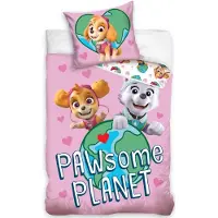 MCU Paw Patrol påslakanset Pawsome Planet 140 x 200 cm, 100 % bomull