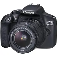 Canon EOS 1300D DSLR-kamera + EF-S 18-55mm f/3.5-5.6 IS III zoomobjektiv svart